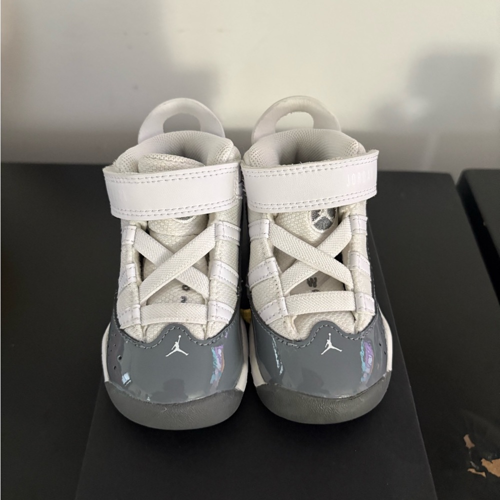 Jordan Kids White and Gray Sneakers